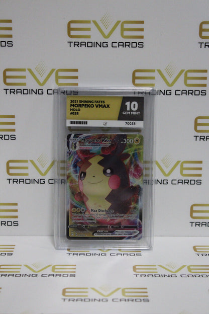 Graded Pokemon Card - #038/072 2021 Shining Fates Morpeko VMAX Holo - Ace 10