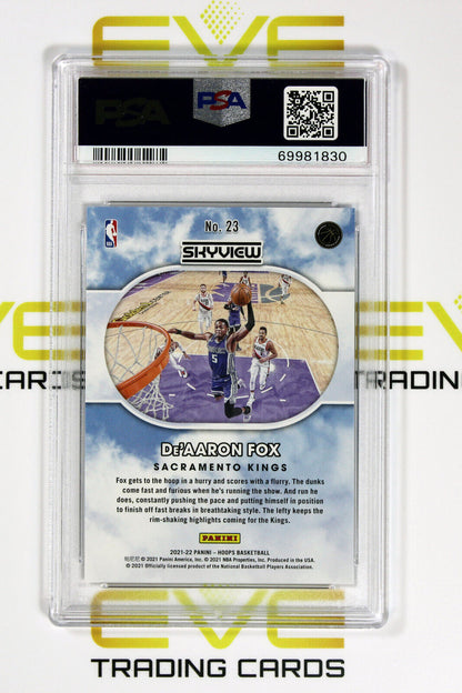 Graded Basketball Card - #23 2021 Panini NBA Hoops Skyview De'Aaron Fox - PSA 10