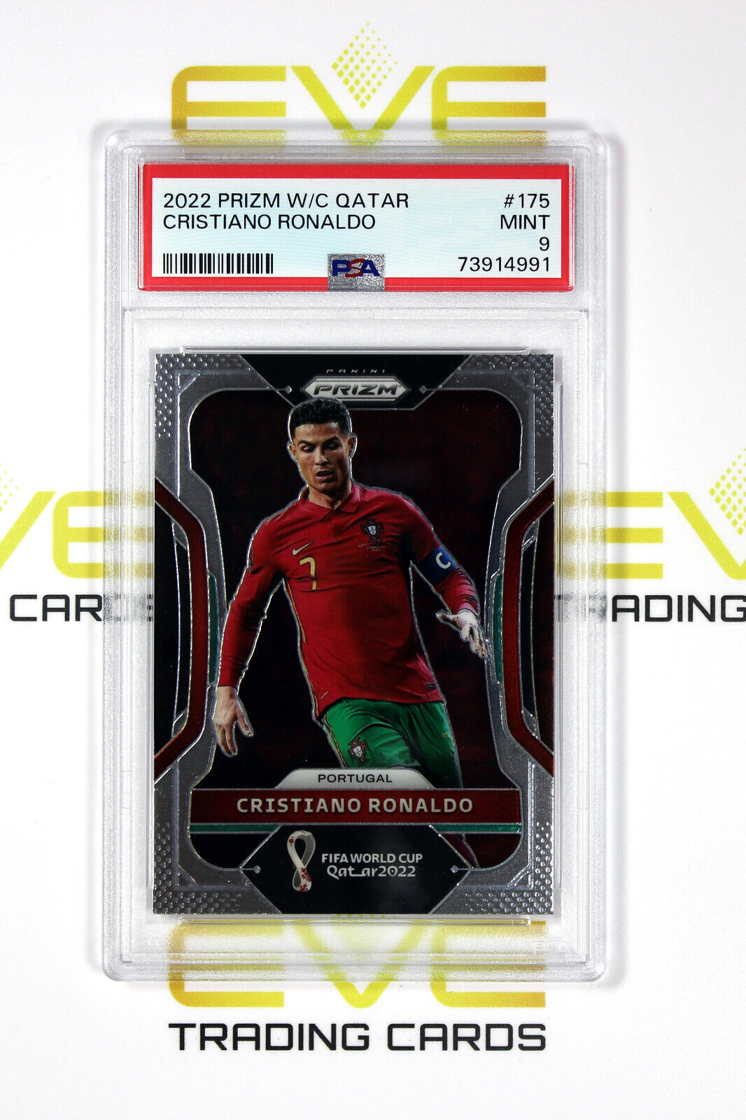 2022 Panini Prizm FIFA Road to World Cup #175 - Cristiano Ronaldo - PSA 9