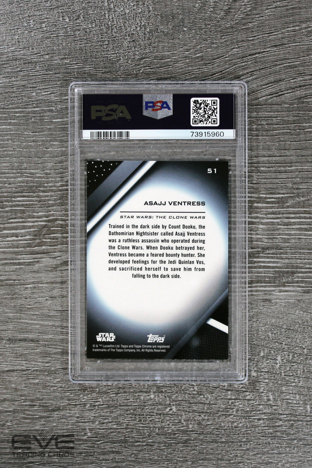 2022 Topps Star Wars Chrome Black #51 Asajj Ventress Base Card - PSA 9