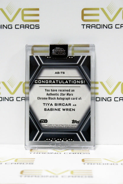 Topps Chrome Black Star Wars Tiya Sircar/Sabine Wren Autographed Slabbed Card