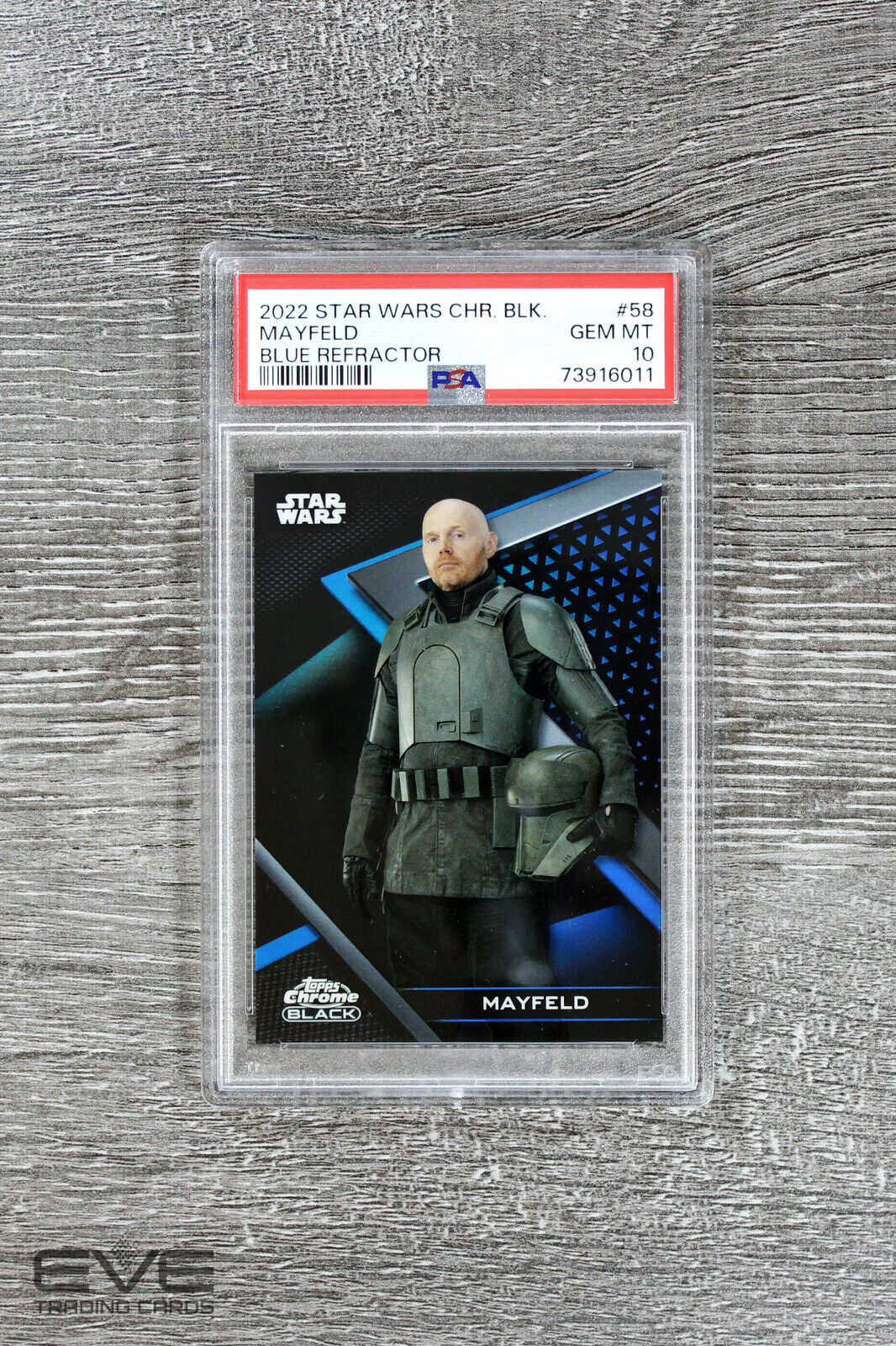 2022 Topps Star Wars Chrome Black #58 Mayfeld Blue Refractor /75 - PSA 10