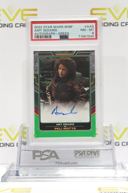 2022 Topps Star Wars Book of Boba Fett Card Amy Sedaris #A-AS Auto - PSA 8