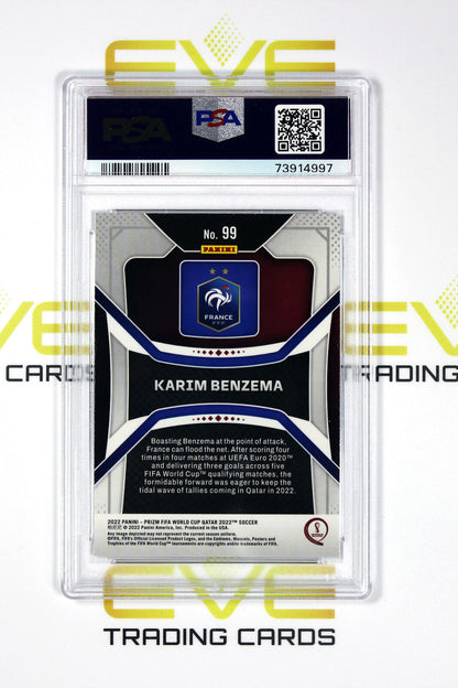 2022 Panini Prizm FIFA Road to World Cup #99 - Karim Benzema - PSA 8