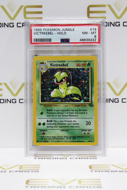 Graded Pokemon Card - 14/64 1999 Victreebel Jungle Holo - PSA 8