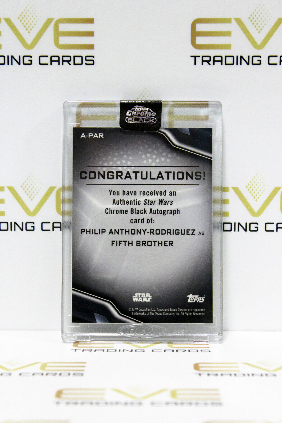 Topps Chrome Black Star Wars Philip Anthony-Rodgriguez/Fifth Brother Auto Card