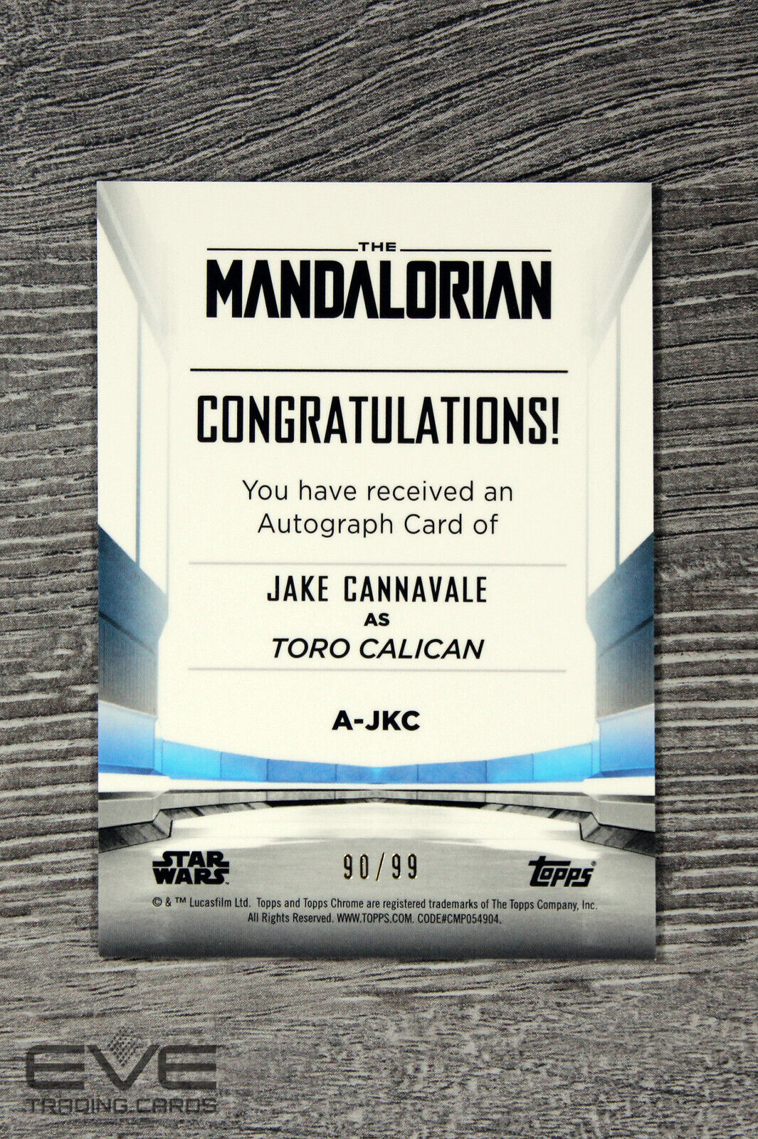 2022 Topps Chrome Star Wars The Mandalorian #A-JKC Jake Cannavale /99 NM/M