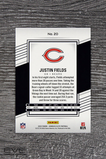 2022 Panini Donruss Elite Football NFL Card #20 Justin Fields - Bears - NM/M
