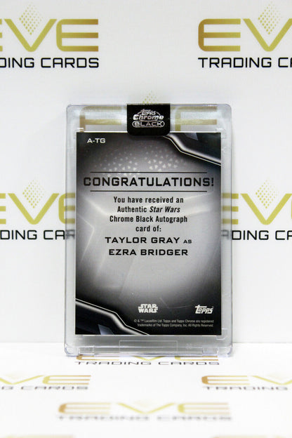 Topps Chrome Black Star Wars Taylor Gray as Ezra Bridger Autographed Card