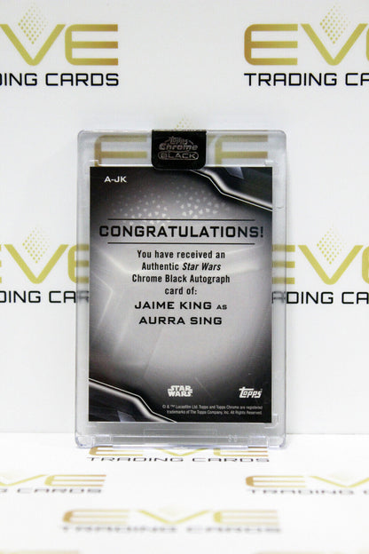 Topps Chrome Black Star Wars Jaime King as Aurra Sing Autographed Slabbed Card