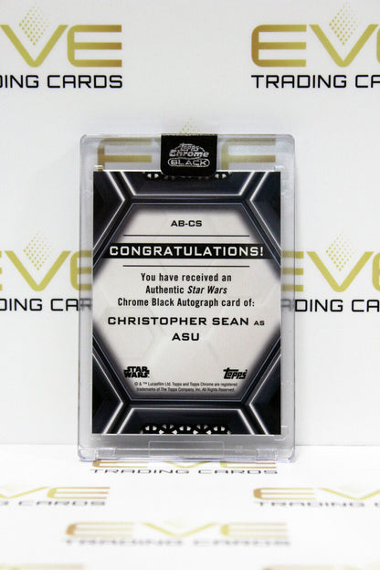 Topps Chrome Black Star Wars Christopher Sean as ASU Autographed Slabbed Card