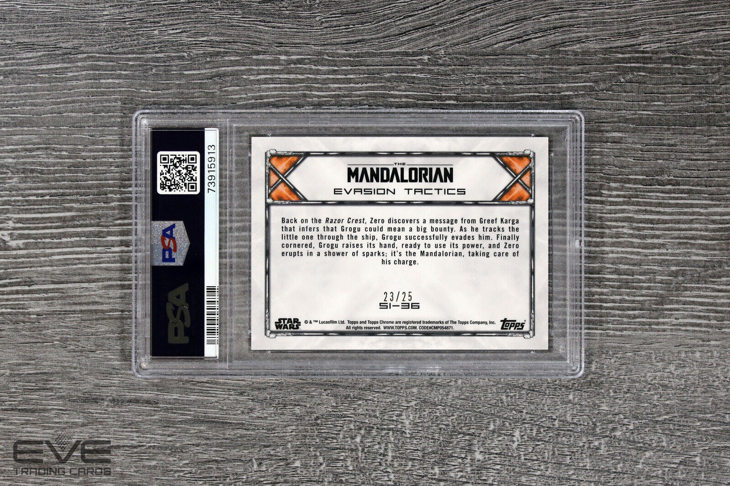 2022 Topps Star Wars Chrome The Mandalorian #S1-36 Evasion Tactics /25 - PSA 10