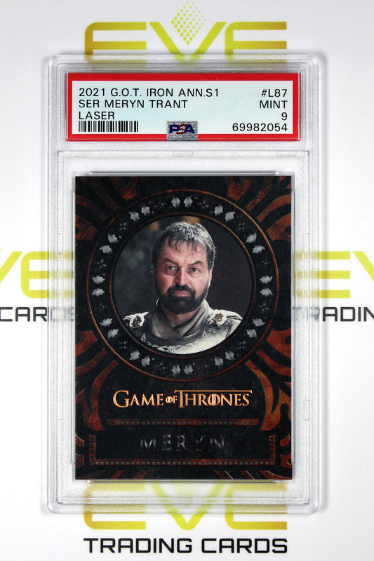 Graded Game of Thrones Card - #L87 2021 Ser Meryn Trant - Laser - PSA 9
