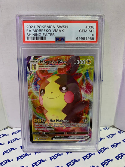 Graded Pokemon Card - 038/072 2021 SWSH FA/Morpeko VMAX Shining Fates - PSA 10