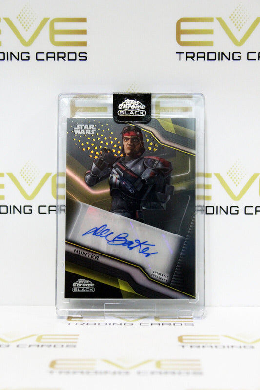 Topps Chrome Black Star Wars Dee Bradley Baker/Hunter Auto Gold Refractor Card