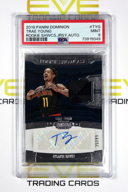 2018 Panini Dominion Basketball Card RS-TYG Trae Young Rookie Showcase /49 PSA 9