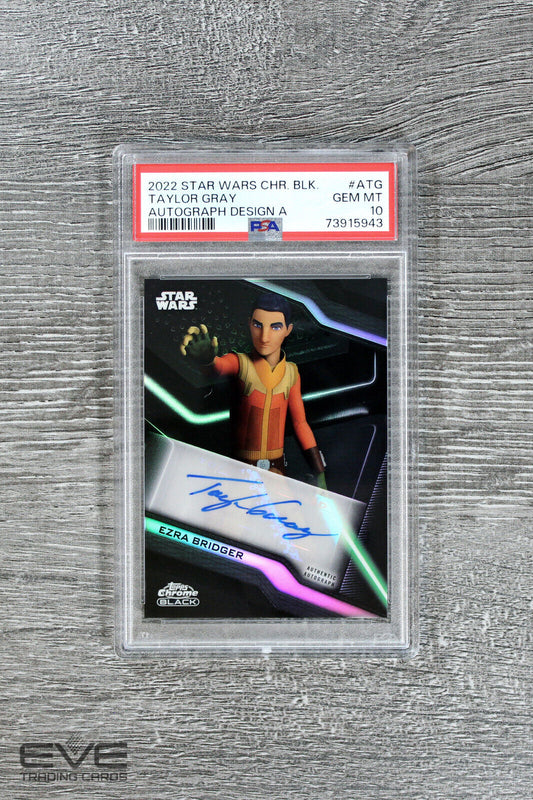 2022 Topps Star Wars Chrome Black #A-TG Taylor Gray Ezra Bridger Auto - PSA 10