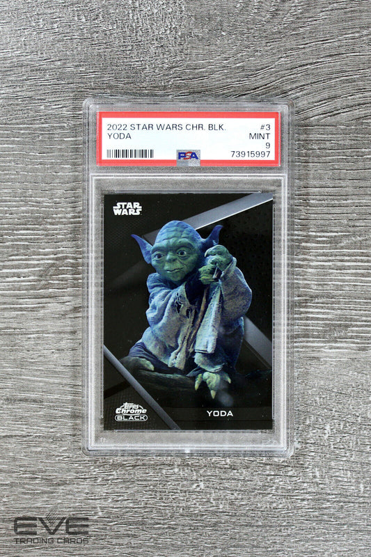 2022 Topps Star Wars Chrome Black #3 Yoda Base Card - PSA 9