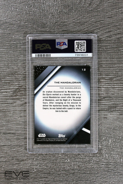 2022 Topps Star Wars Chrome Black #12 The Mandalorian Base Card - PSA 10