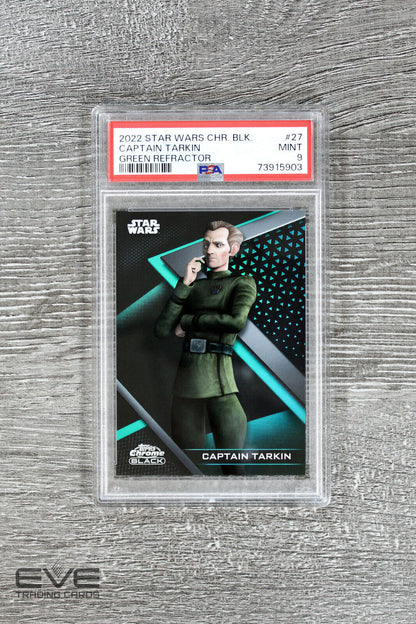 2022 Topps Star Wars Chrome Black #27 Captain Tarkin Green Refractor /99 - PSA 9