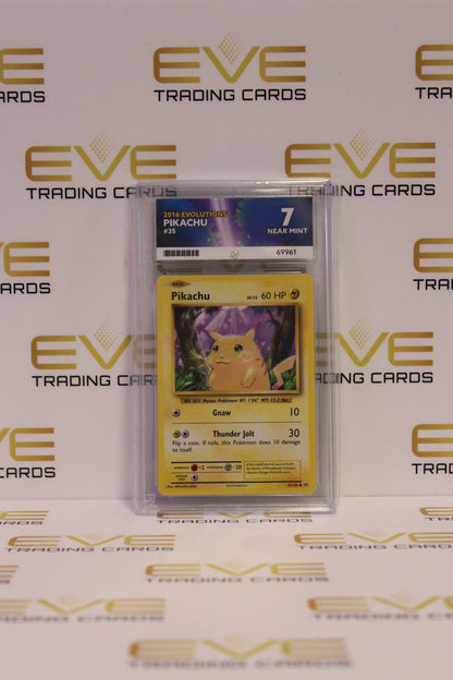 Graded Pokemon Card - 35/108 2016 Evolutions Pikachu - Ace 7