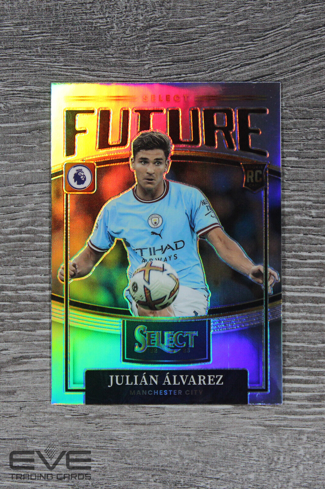 2022-23 Panini Select EPL Soccer Card 17 Julian Alvarez Silver Prizm Rookie NM/M