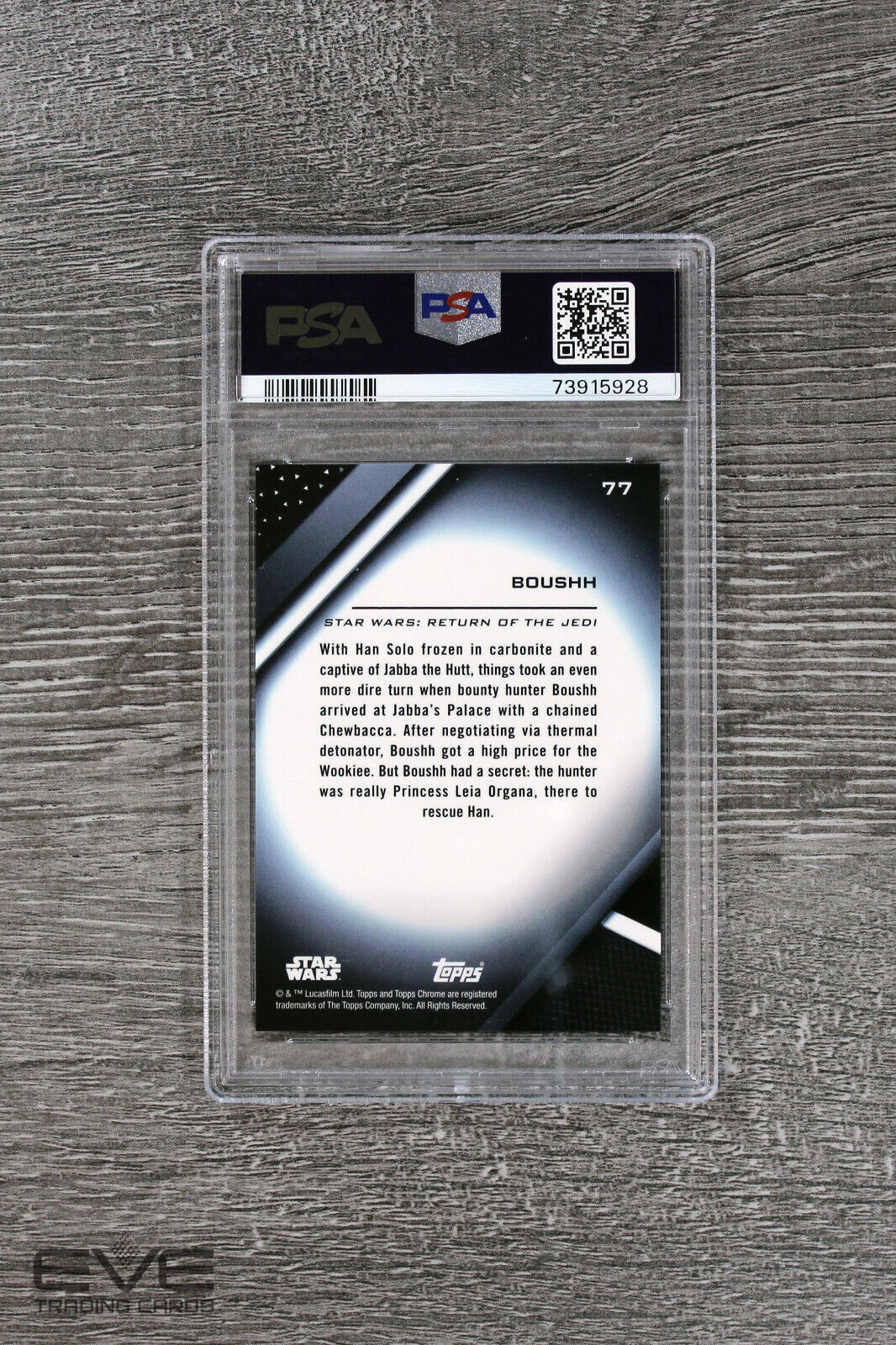 2022 Topps Star Wars Chrome Black #77 Boushh Base Card - PSA 9