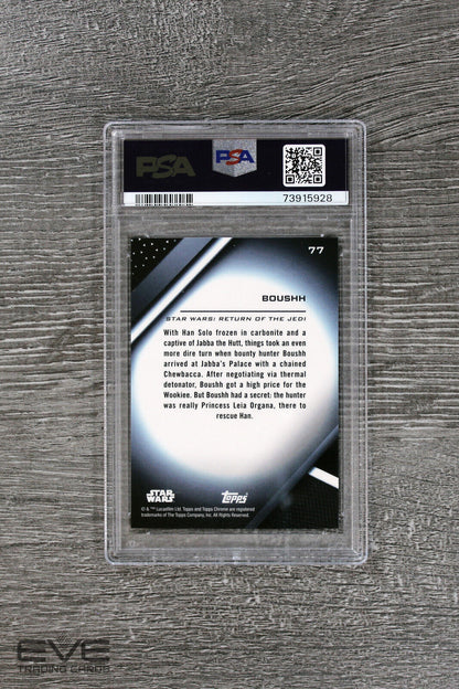 2022 Topps Star Wars Chrome Black #77 Boushh Base Card - PSA 9