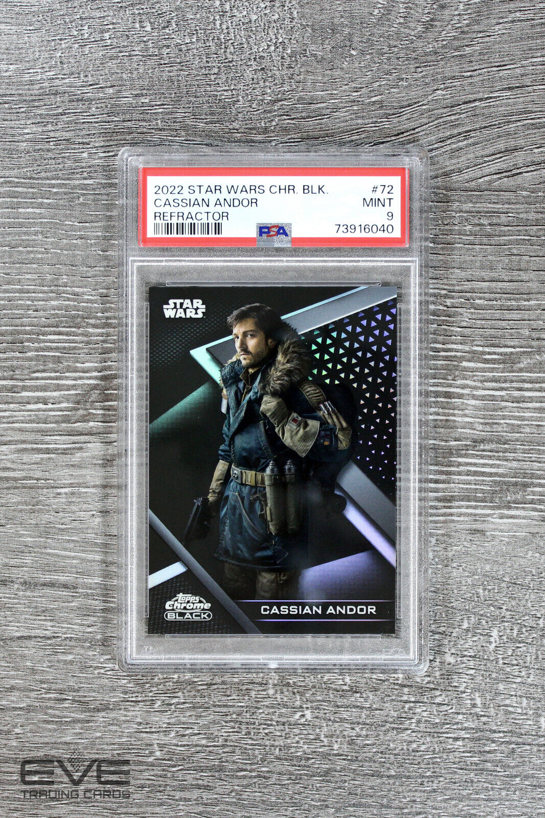 2022 Topps Star Wars Chrome Black #72 Cassian Andor Refractor /199 - PSA 9