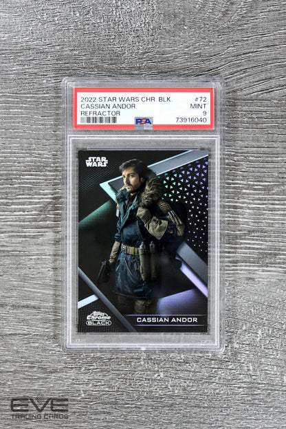 2022 Topps Star Wars Chrome Black #72 Cassian Andor Refractor /199 - PSA 9