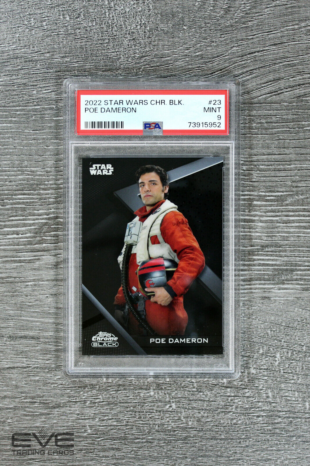 2022 Topps Star Wars Chrome Black #23 Poe Dameron Base Card - PSA 9