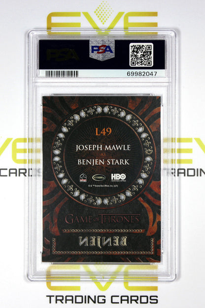 Graded Game of Thrones Card - #L49 2021 Benjen Stark - Laser - PSA 8