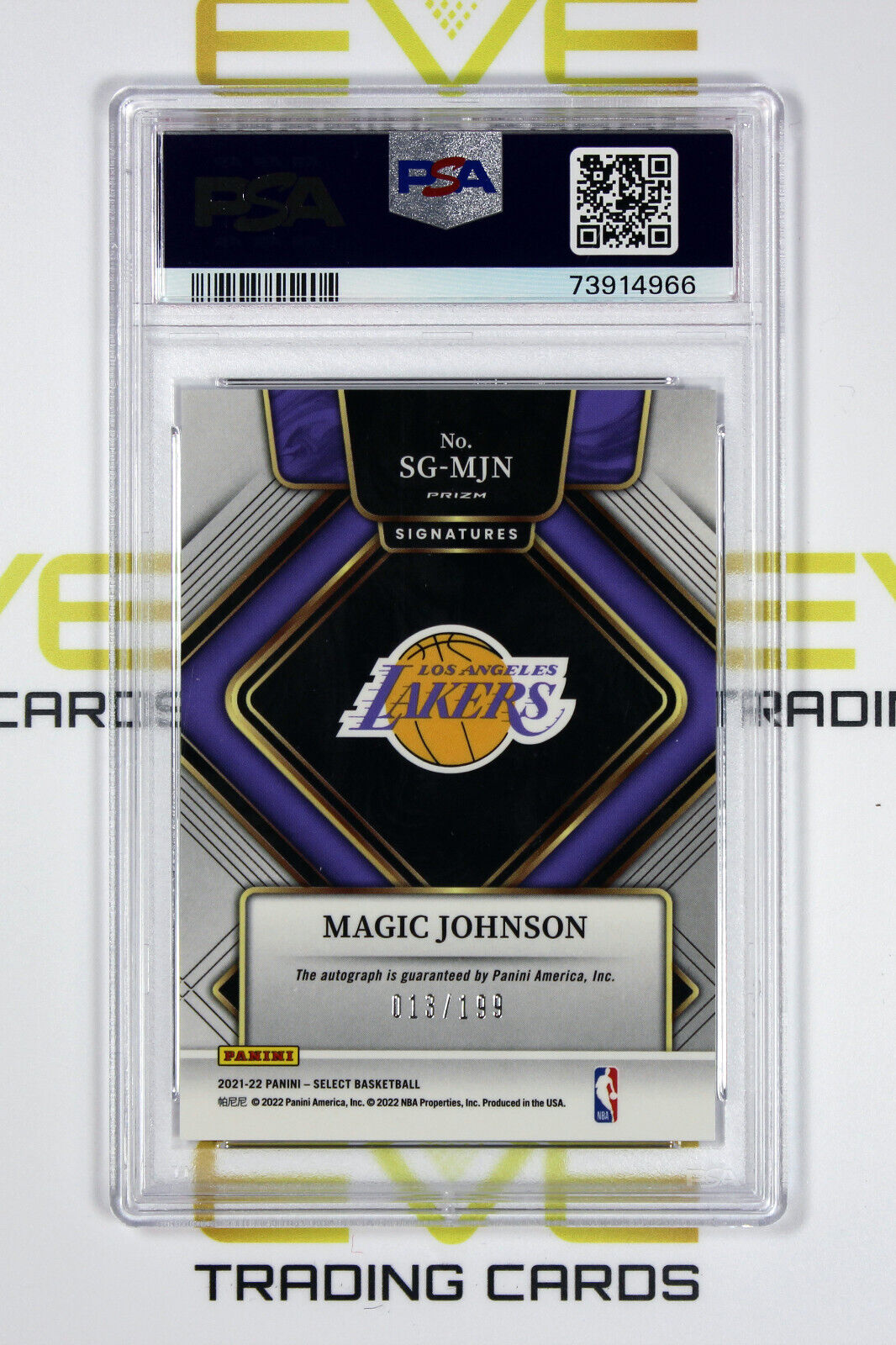 2021 Panini Select Signatures Basketball Card #SG-MJN Magic Johnson /199 -PSA 10