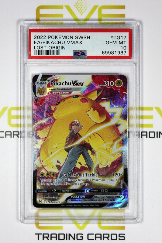 Graded Pokemon Card - #TG17/TG30 2022 Pikachu VMAX Lost Origin Full Art - PSA 10