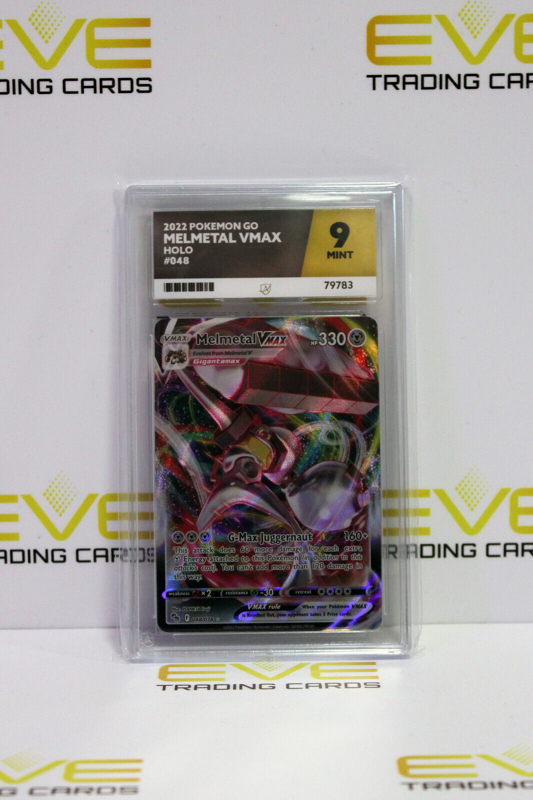 Graded Pokemon Card - #048/078 2022 Pokemon Go Melmetal VMAX Holo - Ace 9