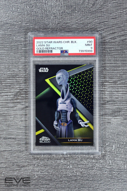 2022 Topps Star Wars Chrome Black #90 Lama Su Gold /50 - PSA 9 1st On Print