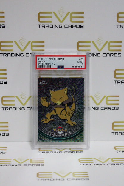 Graded Pokemon Card #63 2000 Topps Chrome Abra TV Animation Edition - PSA 9