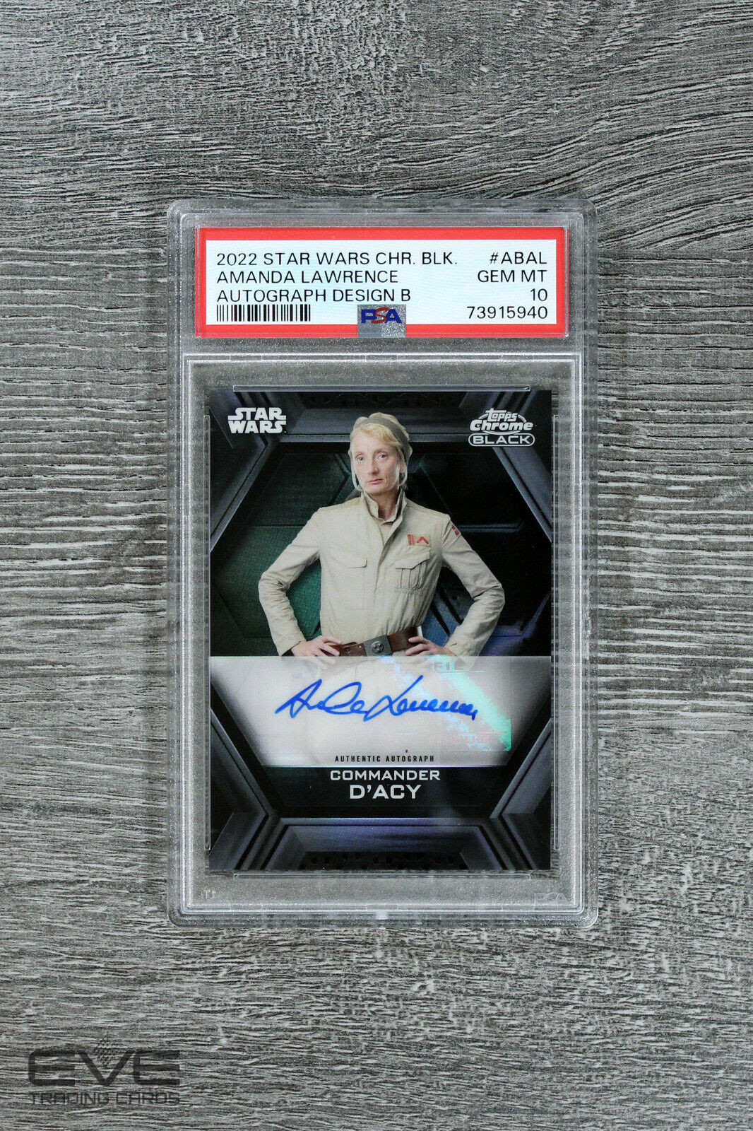 2022 Topps Star Wars Chrome Black #AB-AL Amanda Lawrence as D'Acy Auto - PSA 10