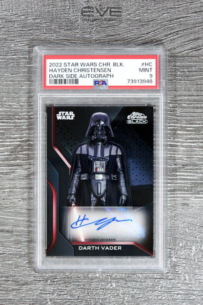 Topps Chrome Black Star Wars #DS-HC Hayden Christensen as Darth Vader - PSA 9