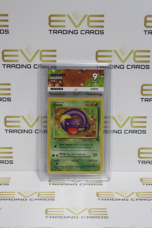 Graded Pokemon Card - #46/62 1999 Fossil Ekans - Ace 9