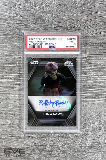 2022 Topps Star Wars Chrome Black #AB-MR Misty Rosas as Frog Lady Auto - PSA 9