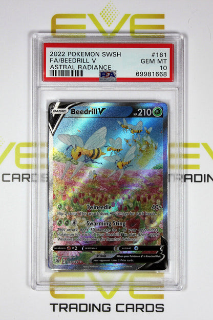 Graded Pokemon Card - #161/189 2022 Beedrill V Astral Radiance Full Art - PSA 10