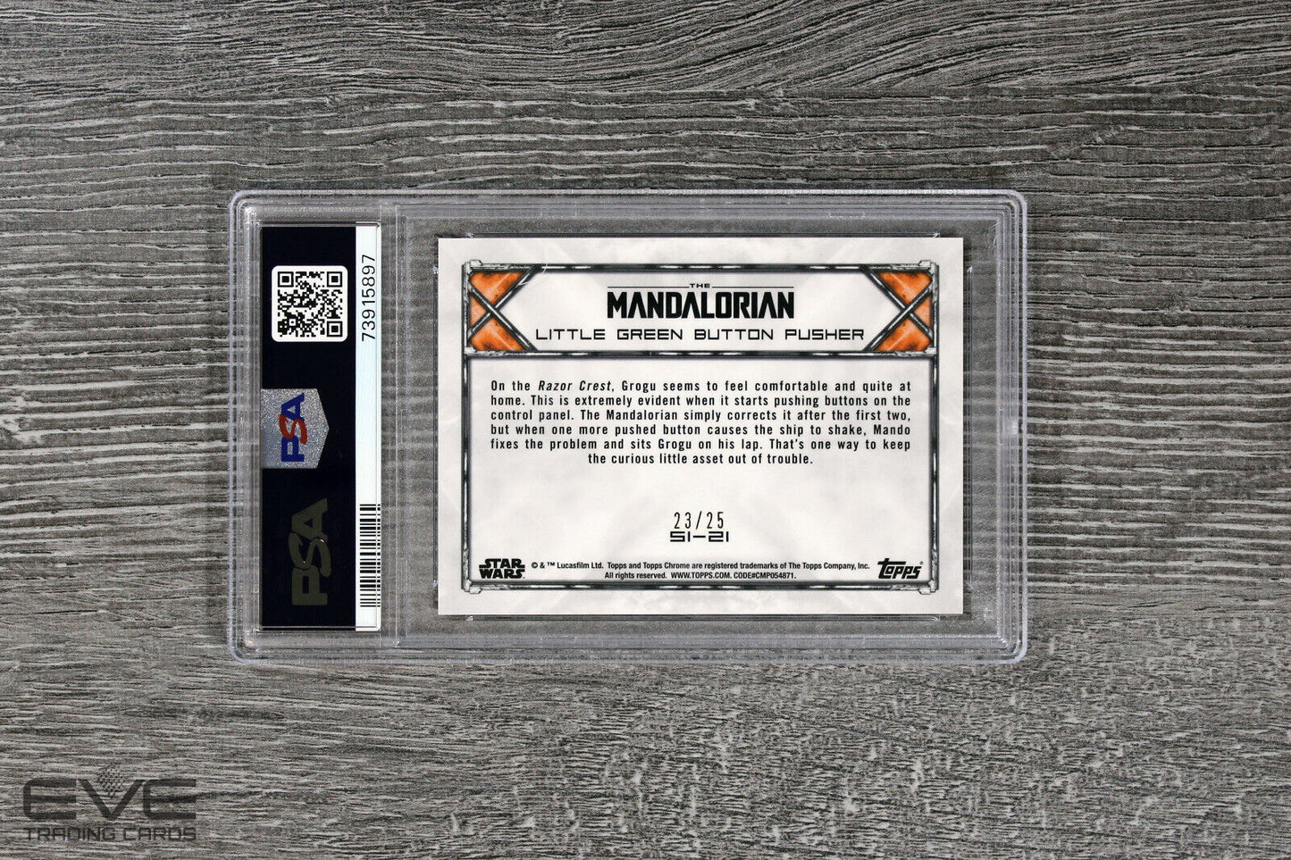 2022 Topps Star Wars Chrome The Mandalorian #S1-21 Button Pusher /25 - PSA 10