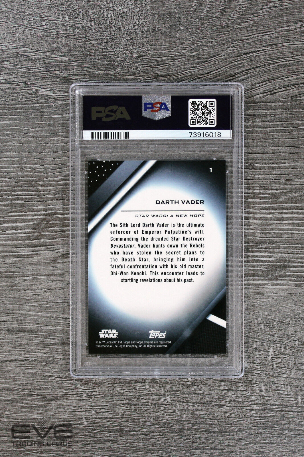 2022 Topps Star Wars Chrome Black #1 Darth Vader Base Card - PSA 10