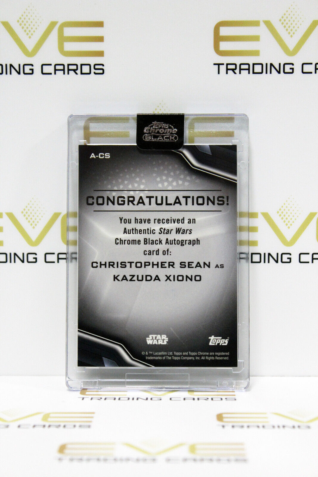 Topps Chrome Black Star Wars Christopher Sean/Kazuda Xiono Auto Slabbed Card