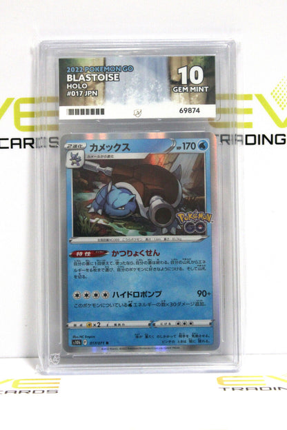 Graded Pokémon Card - #017/071 2022 Blastoise Pokemon Go Holo Japanese - Ace 10