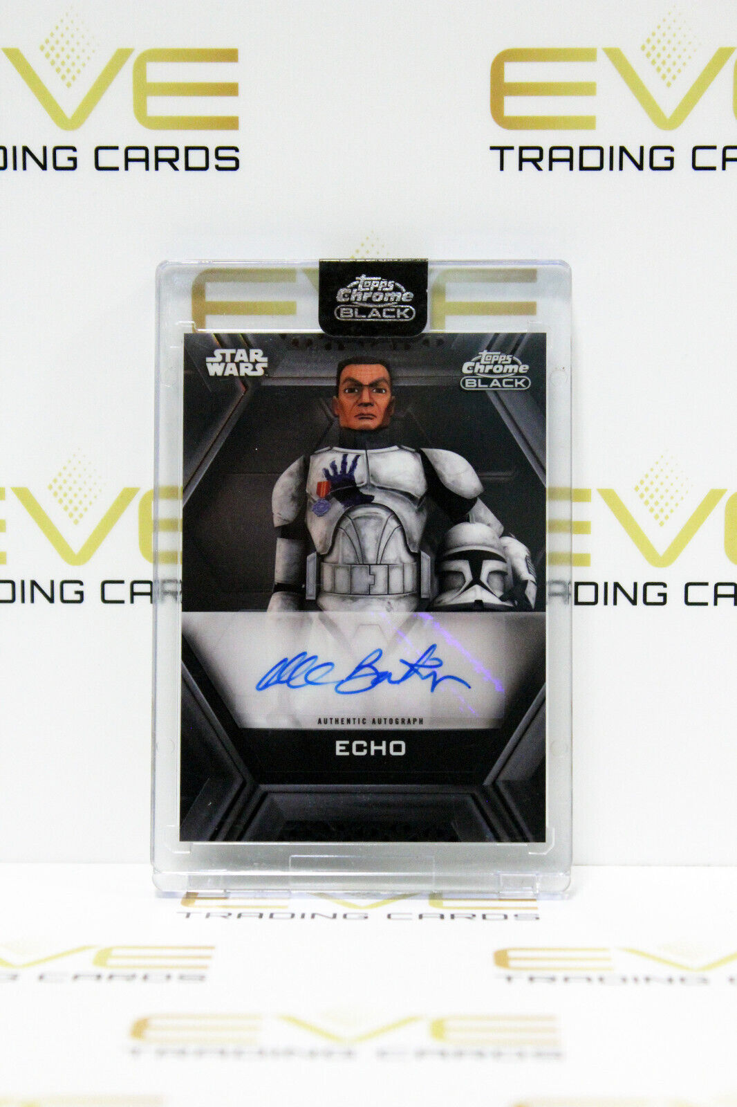 Topps Chrome Black Star Wars Dee Bradley Baker as Echo Autographed Slabbed Card