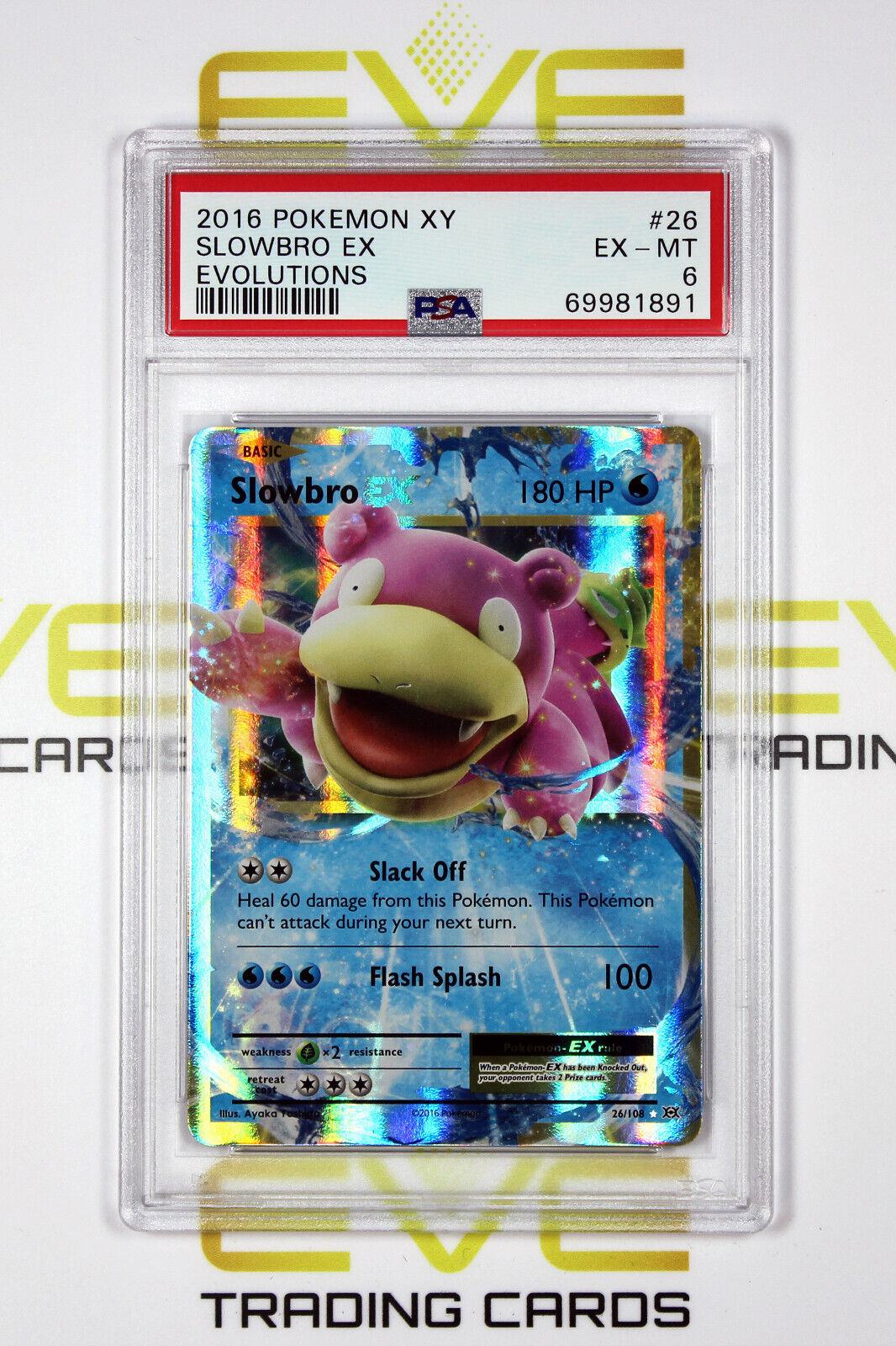 Graded Pokemon Card - #26/108 2016 Slowbro EX XY Evolutions - PSA 6