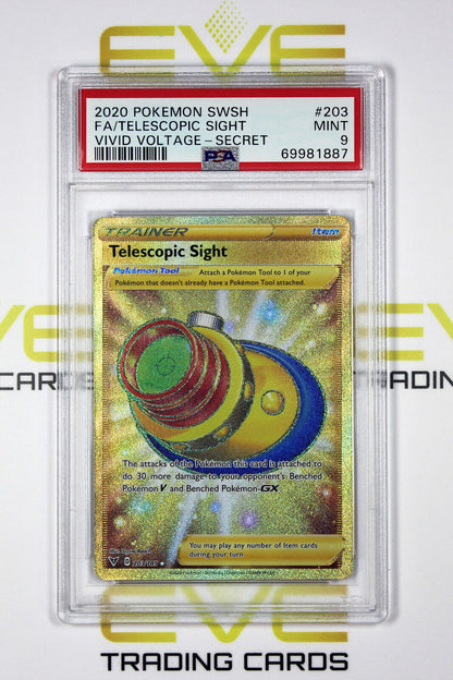 Graded Pokemon Card - #203/185 2020 Telescopic Sight Vivid Voltage Japan - PSA 9