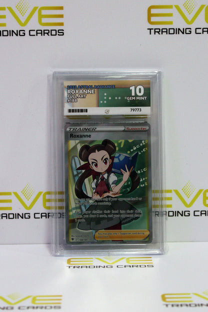 Graded Pokemon Card - #188/189 2022 Astral Radiance Roxanne Full Art - Ace 10